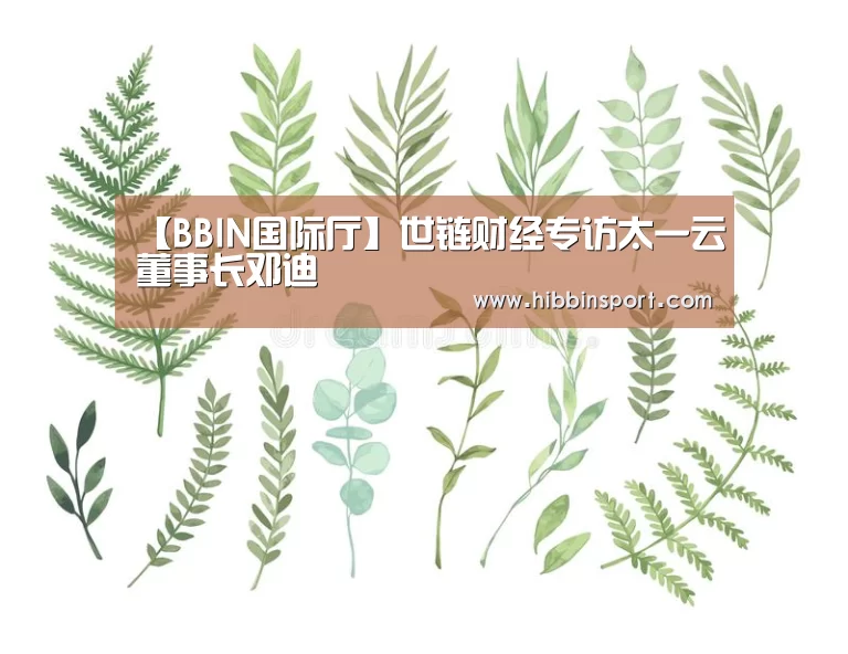 【BBIN国际厅】世链财经专访太一云董事长邓迪(图1) BBIN下载